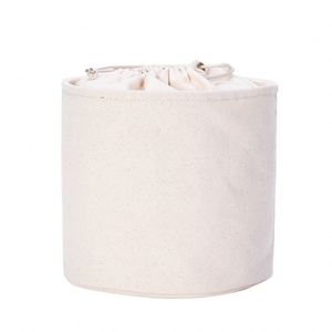 Wholesale Custom Logo Makeup Bag Portable Round Canvas Cosmetic <b>Case</b> with Drawstring Closure - Product Image 4