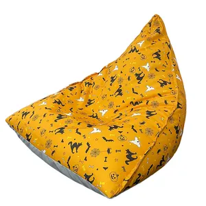 Printed Christmas Custom Comfortable triangle Bean Bag Chair Cover at Competitive Price Fashionable Bean Bag lounger