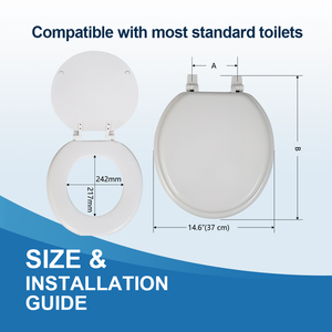 Siège de toilette moderne antidérapant, siège de toilette rond en <span class=keywords><strong>bois</strong></span>, couvre-siège de toilette pour salle de bain moderne minimaliste américaine - Product Image 3