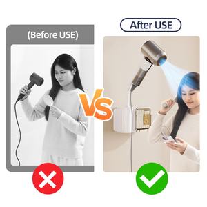 360 °   Sèche-cheveux mural mains libres réglable avec support de rangement - Product Image 2