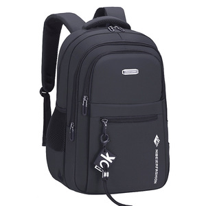 [Brand] Men's <b>Large</b> Capacity <b>Backpack</b> 20-35L Waterproof Laptop Compartment Business Travel School Use Solid Color Letter - Product Image 4