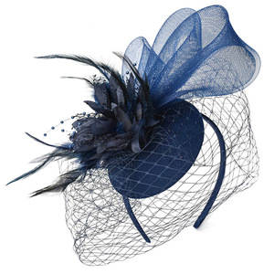 Wholesale Bridal <strong>Wedding</strong> Party Fascinators Hats With Veil and Feather Woman Tea Party Hats <strong>Wedding</strong> <strong>Top</strong> Caps Tiara for Bride - Product Image 6