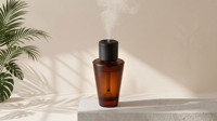 Bouteille de parfum cylindrique en verre couleur ambre 30ml 50ml, flacons vides pour diffuseur à bâtonnets avec pulvérisateur automatique