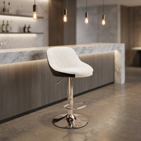 Tabourets de bar réglables en fer et cuir PU, pivotants, modernes, robustes, pour usage commercial, bar à domicile, salle à manger, cuisine, extérieur, hauteur de comptoir, résistants à l'eau