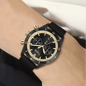 Reloj de lujo <span class=keywords><strong>BOSS</strong></span> 1513935 para hombre, reloj de buceo, resistente al <span class=keywords><strong>agua</strong></span> hasta 50M, movimiento de cuarzo, caja de acero inoxidable, esfera de 44mm, diseño deportivo, correa de tela negra - Product Image 4