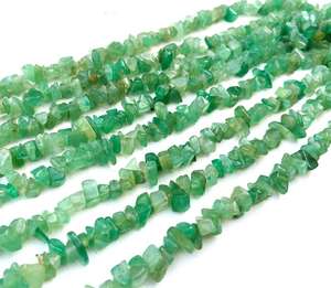 Gema verde Natural de 16 pulgadas para fabricación de joyas, GEMA de Aventurina, Chips lisos sin cortar, cuentas para fabricación de pulseras - Product Image 2