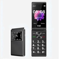Téléphone Portable à Clapet Pliable pour Seniors, Double Écran, Grosses Touches, Son Fort, Appel d'Urgence SOS, Numérotation Rapide, Liste Noire, Double Carte SIM, Double Lampe Torche