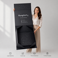 Boîte pliable en carton rigide noir mat de grande taille, de qualité supérieure, avec fermeture magnétique pour vêtements, vente en gros