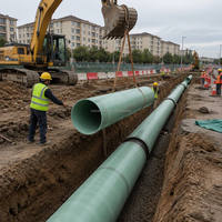 Tubería de FRP Pultruida Duradera de Alta Resistencia, Tubería Reforzada con Fibra de Vidrio, Mejor Precio de Tubería GRP para Drenaje de Aguas Residuales