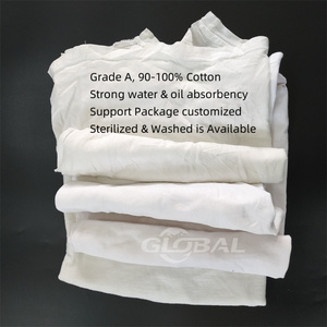 ホワイトトシャツラグコットン繊維廃棄物ベールガーメントカットピース掃除布海洋拭きラグ - Product Image 4