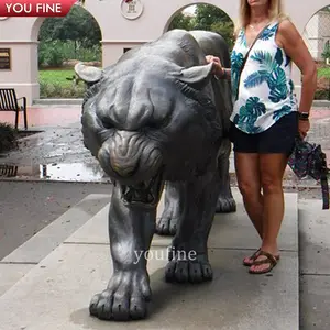 Outdoor Square Große Bronze Tiger Statue Skulptur