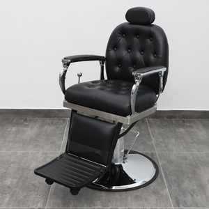 Silla de Barbero Clásica Negra Vintage Belmont en Oferta, con Bomba Hidráulica y Reclinable, en Colores Negro, Verde, Dorado y Rojo, para Salón de Belleza - Product Image 4