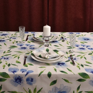 Hot Selling Custom Waterproof Blue Floral Printed 4pcs Polyester Cotton Rayon Woven Fabric Square <strong>Napkin</strong> <strong>Sets</strong> for Party Tables - Product Image 3