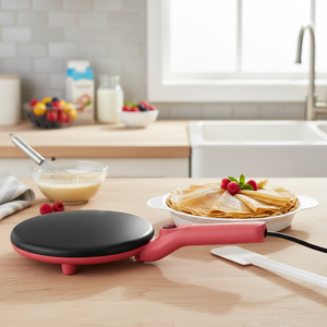 Macchina Elettrica per Crepes da 8 Pollici, Crepera Elettrica Istantanea con Superficie Antiaderente e Manico, per Crepes e Pancake, Raspberry R - Product Image 3
