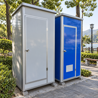 Unité de toilettes modulaire préfabriquée à 2 pièces, double cabine de salle de bain portable pour chantier et usage extérieur