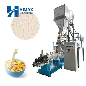 Automatische Weizen Reis Hafer Mais Corn Flakes Extrusion herstellung Maschine Puffing Frühstück Getreide Snack Food Produktions linie