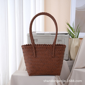 Panier en plastique tressé en gros pour cadeaux, sac cadeau pour demoiselle d'honneur, panier de <span class=keywords><strong>mariage</strong></span> haut de gamme, panier à légumes - Product Image 3