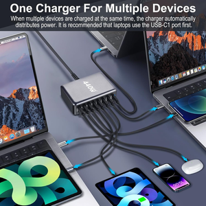 <span class=keywords><strong>Chargeur</strong></span> rapide USB Type C GaN 440W, plusieurs ports, PD QC3.0, <span class=keywords><strong>chargeur</strong></span> rapide de bureau pour <span class=keywords><strong>iPhone</strong></span>, <span class=keywords><strong>chargeur</strong></span> d'ordinateur portable - Product Image 5