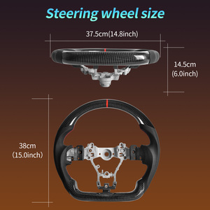 Carbon-Lenkrad D-förmiger flacher Boden mit perforiertem perforiertem Leder griff für <span class=keywords><strong>Subaru</strong></span> <span class=keywords><strong>WRX</strong></span> & <span class=keywords><strong>WRX</strong></span> STI 2015-2021 - Product Image 4