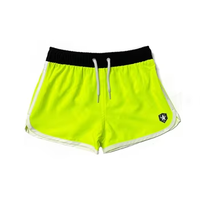 Celana Pendek Pantai Kasual Anak Laki-Laki Ukuran Besar, Bahan Polyester Spandex, Motif Garis, Logo Cetak, Cepat Kering