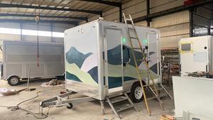 Recentemente europeo Sandbeach Mobile prefabbricato rimorchio da bagno portatile modulare servizi igienici mobili per campeggio partito fatto pannello Sandwich - Product Image 2