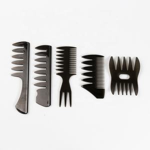 Professionale donna uomo capelli <span class=keywords><strong>denti</strong></span> <span class=keywords><strong>larghi</strong></span> Texture pettine 5 pezzi Double-face Retro Oil Head spazzole per capelli per barbiere parrucchiere Set - Product Image 5