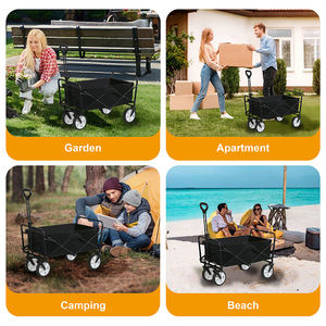 Chariot de plage pliable à pneus solides, pliable, très résistant - Product Image 5