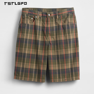 Ensemble de shorts et sweat à capuche en toile à carreaux coupe décontractée pour homme, personnalisable avec logo, 100 % coton, cinq poches, par le fabricant - Product Image 6