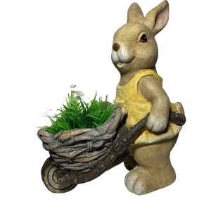 庭の装飾のためのMGO動物の形の植木鉢マグネシアウサギフラワープランターガーデンプランター - Product Image 1