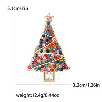 Broche Arbre de Noël Créative en Alliage de Zinc Émaillé avec Pierres Naturelles et Strass, Style Européen et Américain, pour Mariage et Vêtements