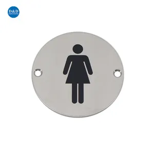 Aksesori Kustom Pelat Tanda Toilet Kamar Mandi Wanita Pria Wanita Baja Tahan Karat Global