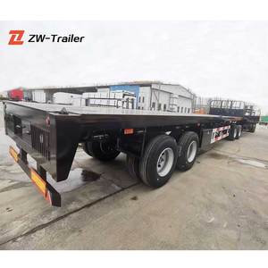 ZW Group 95 tonnes 25m Superlink semi-remorque à plat 4 essieux Superlink remorque pour le transport de conteneurs pour le Guyana - Product Image 5