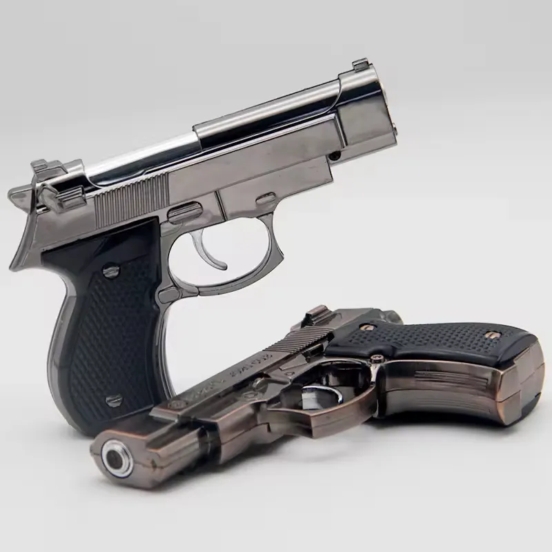 Toptan fiyat çakmak tabancası 9mm tabanca metal vücut barbekü mutfak mum çakmak tabancası tabanca metal çakmak