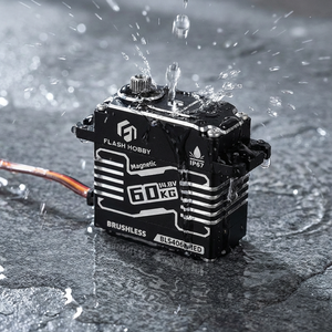 Servo Industrial Flashhobby Impermeable 14.8V <span class=keywords><strong>HV</strong></span> 60KG 0.075s con Engranajes de Acero y 2BB Programable sin Escobillas para Coche RC, Robot y Aeronaves - Product Image 1