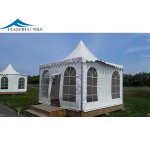 Custom Printed Logo 10x10m Aluminum Alloy Pagoda Tent Waterproof PVC Cover With Fabric Side Wall For Indoor Wedding Parties