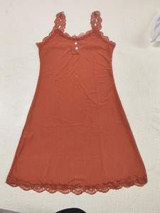 Camisón sexy de encaje acanalado para mujer, minivestido de dormir ajustado con tirantes finos y botones frontales, lencería y ropa de descanso - Product Image 6