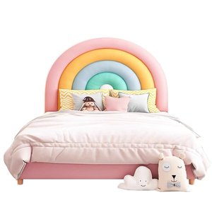 <span class=keywords><strong>Cama</strong></span> Individual <span class=keywords><strong>de</strong></span> Madera <span class=keywords><strong>de</strong></span> Pino Maciza Simple para Niñas, Modelo Y'z Princess Rainbow Dreamy, Famosa en Internet, para Habitación Infantil con <span class=keywords><strong>Respaldo</strong></span> - Product Image 5