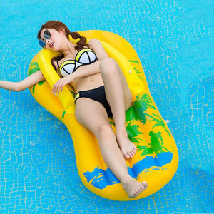 Colchón de cama inflable de plástico duradero de PVC para juegos de agua para verano, gran oferta, cama flotante inflable amarilla para Parque de Atracciones - Product Image 4