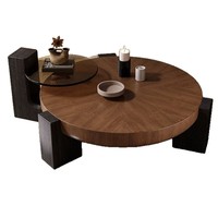 Table basse extensible sur pieds, design minimaliste italien moderne, petite table à thé chinoise circulaire pour salon