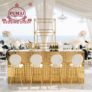 Mostrador de Bar de acero inoxidable dorado para Bodas de restaurante comercial para eventos - Product Image 3