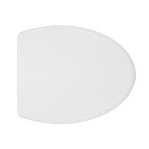 Siège de toilette rond blanc avec charnières en plastique, design minimaliste pour toilettes - Product Image 1
