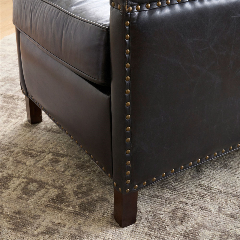 Modern Design Couch Living Room Sofas Leather Square Arm Recliner Living Room Furniture