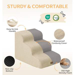 Made4Pets 5-Step Pet Stairs Ramp for High <b>Bed</b>/Couch/Sofa 35D <b>Foam</b> Animal Pattern Pet Steps for Small <b>Dogs</b> & Cats - Product Image 4