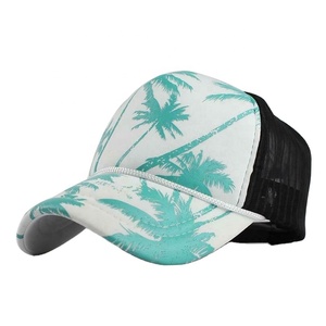 نمط جديد 5 لوحة عارضة قبعة سائق الشاحنة مخصص هاواي الأزهار الطباعة Snapback كاب الأزياء الشاطئ شبكة قبعات - Product Image 3