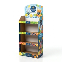 Support de sol en carton ondulé certifié FSC personnalisé, étagère de présentation robuste pour le commerce de détail, capacité de 5 à 40 kg, pour boissons et produits d'épicerie