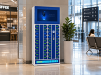 Borne de recharge intelligente 40 portes avec affichage publicitaire, station de recharge sécurisée en libre-service, certifiée CE, résistante aux intempéries pour centres commerciaux
