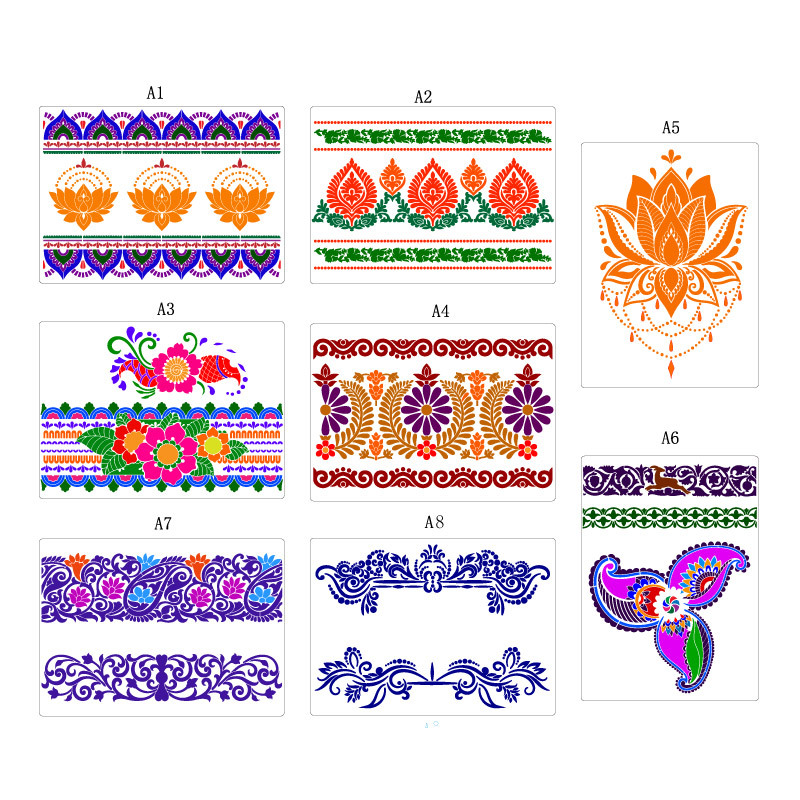 Трафареты с цветочными краями для рисования по дереву, холсту, бумаге, полу, стене и плитке, 8 шт./компл. 29*21 см, многоразовые трафареты для творчества