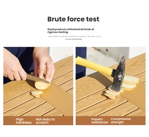 Ensemble <span class=keywords><strong>de</strong></span> salle à manger d'extérieur FYZK moderne <span class=keywords><strong>et</strong></span> durable, 6 pièces, table en bois, chaises en rotin avec dossier en <span class=keywords><strong>aluminium</strong></span> <span class=keywords><strong>et</strong></span> coussins en tissu - Product Image 2