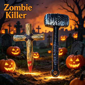 Halloween <strong>Horror</strong> Prop Set Vampire Hunter Stake Medieval Battle Hammer Plastic Vampire Slayer Stake Ancient Hammer Halloween Prop - Product Image 1
