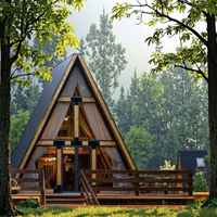 Villa préfabriquée de luxe en forme de triangle, design en acier imperméable, pour usage résidentiel et professionnel